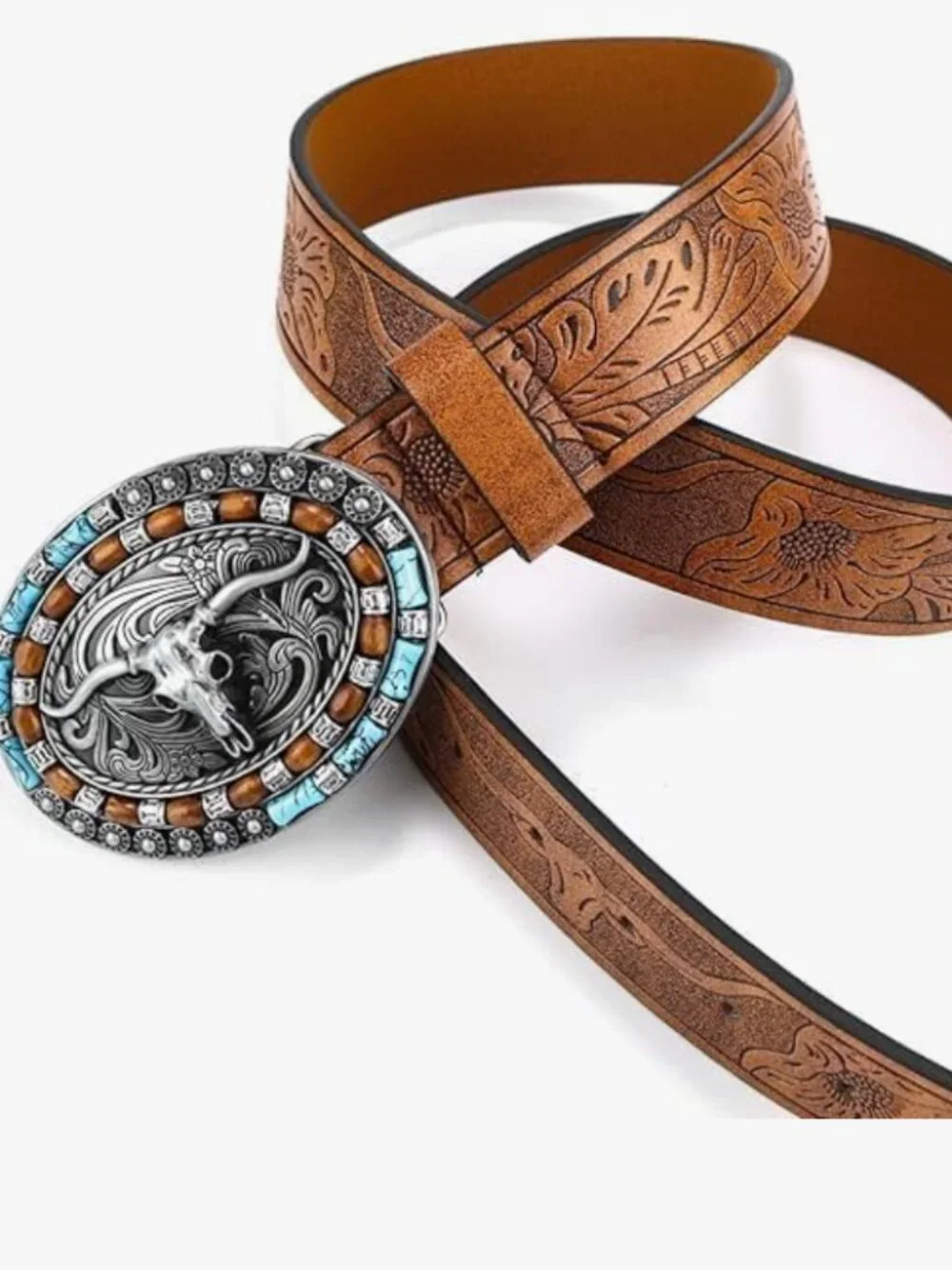 Western-Cowboy Wide Leather Belt Buckle